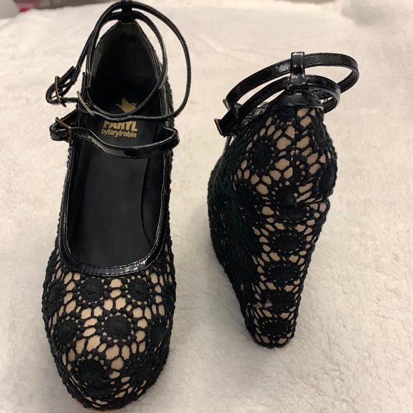 FARYL by farylrobin x Free People Cambridge Crochet Lace Platform Wedges - Picture 3 of 6